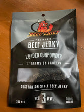Load image into Gallery viewer, Beef Chief - Loaded Gunpowder Jerky - 30g
