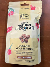 Load image into Gallery viewer, Noosa Natural Chocolate - Milk Chocolate Goji Berries - 100g
