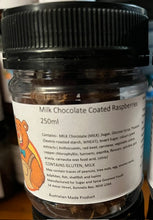 Load image into Gallery viewer, Sweets - Milk Chocolate Coated Raspberries 250ml

